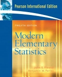 Modern elementary statistics; John E. Freund; 2007