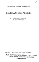 Nathan der Weise : ein dramatisches Gedicht in fünf Auzügen; Gotthold Ephraim Lessing; 1965