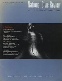 National Civic Review, Volume 93, No. 1, Spring 2004; Gustaf Lindencrona; 2004