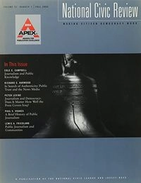 National Civic Review, Volume 93, No. 3, Fall 2004,; Gustaf Lindencrona; 2004
