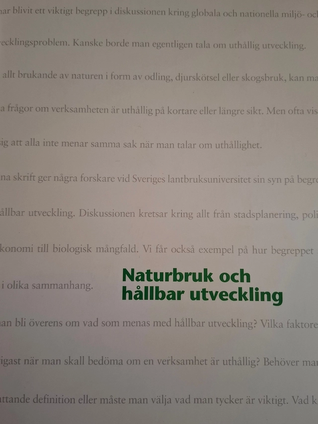 Naturbruk och hållbar utveckling; Torbjörn Östling; 1999