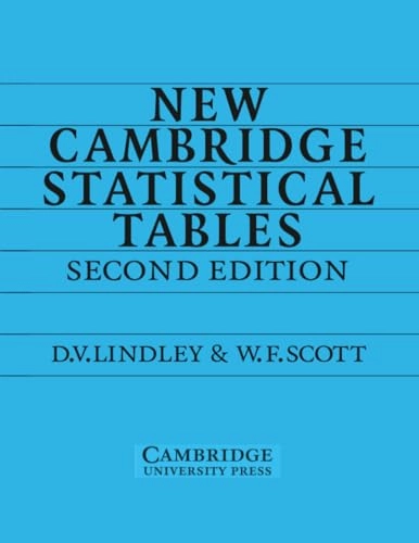 New Cambridge statistical tables; D. V. Lindley; 1995