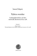 Nyktra svenskar : Godtemplarrörelsen och den nationella identiteten 1879-1918 = Sober Swedes : national identity in the Swedish temperance movement, 1879-1918; Samuel Edquist; 2001