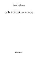 Och trädet svarade; Sara Lidman; 1988