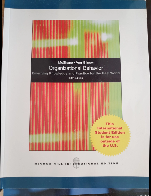ORGANIZATIONAL BEHAVIOR; McShane; 2010