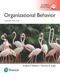 Organizational Behavior; Stephen P. Robbins; 2018
