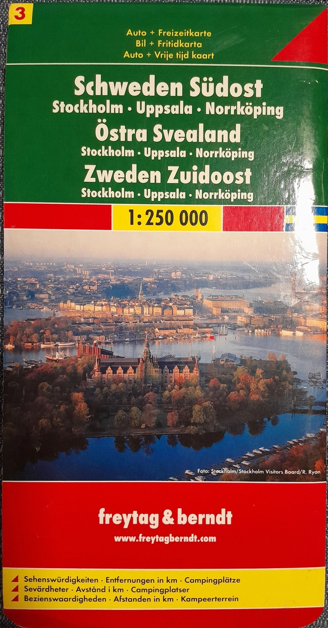 Östra Svealand bil och fritidkarta 1:250000 (Stockholm, Uppsala, Norrköping); Freytag & berndt; 2009