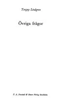 Övriga frågor; Torgny Lindgren; 1973