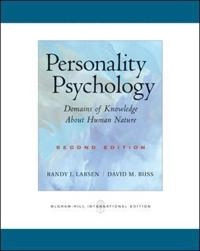 Personality psychology : domains of knowledge about human nature; Randy J Larsen; 2005