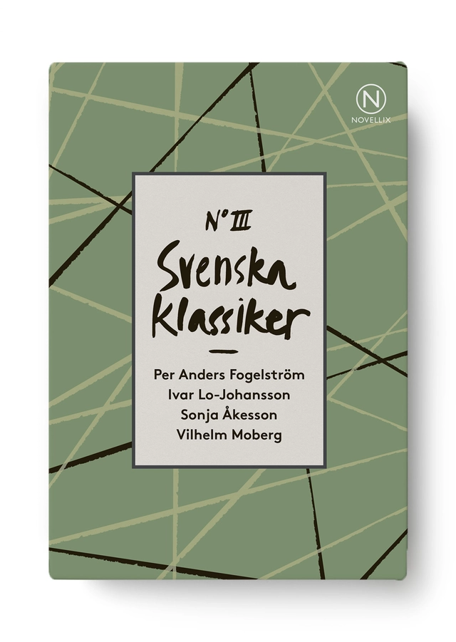 Presentask med fyra svenska klassiker III; Per Anders Fogelström, Ivar Lo-Johansson, Sonja Åkesson, Vilhelm Moberg; 2019