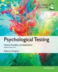 Psychological Testing : history, principles, and applications; Robert J. Gregory; 2015