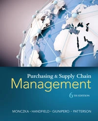 Purchasing and supply chain management; Robert M. Monczka, Robert Handfield, Larry C. Giunipero, James L. Patterson; 2016