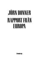 Rapport från Europa; Jörn Donner; 1990