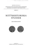 Rättshistoria i förändring; Kjell Å. Modéer, Albert Wiking, Institutet för rättshistorisk forskning; 2002