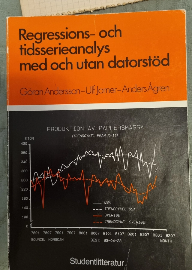 Regressions- och tidsserieanalys; G Andersson, U Jorner, A Ågren; 1994