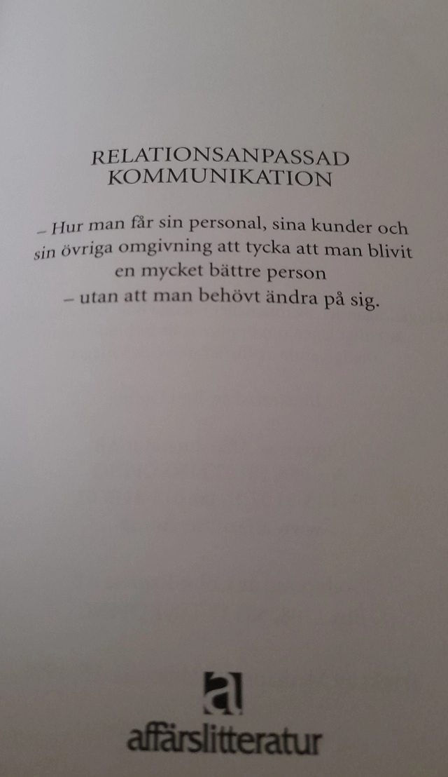 Relationsanpassad Kommunikation; Mikael Ohlsson; 1996