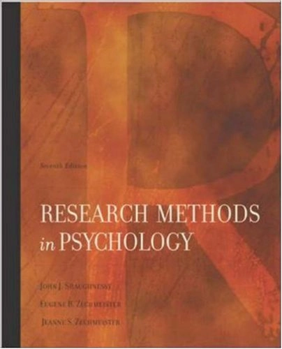 Research Methods In Psychology; John J. Shaughnessy, Eugene B. Zechmeister, Jeanne S. Zechmeister; 2005