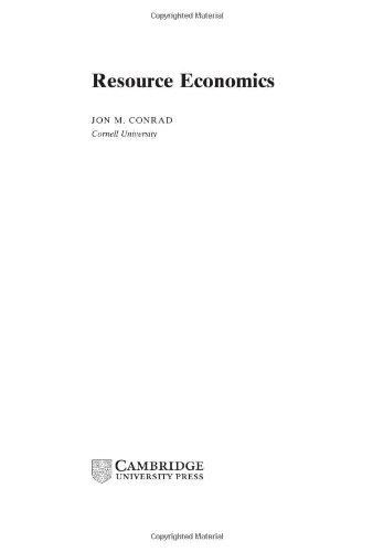 Resource economics; Jon M. Conrad; 1999