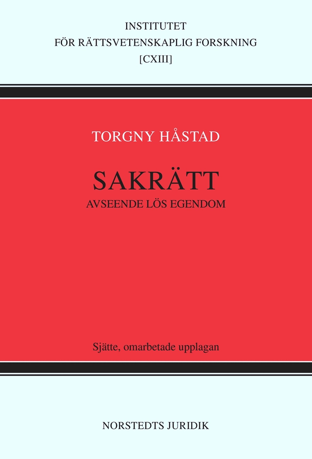 Sakrätt avseende lös egendom; Torgny Håstad; 1996