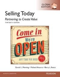 Selling today : partnering to create value; Gerald Manning, Michael Ahearne, Barry Reece; 2015