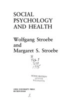 Social psychology and health; Wolfgang Stroebe; 1994