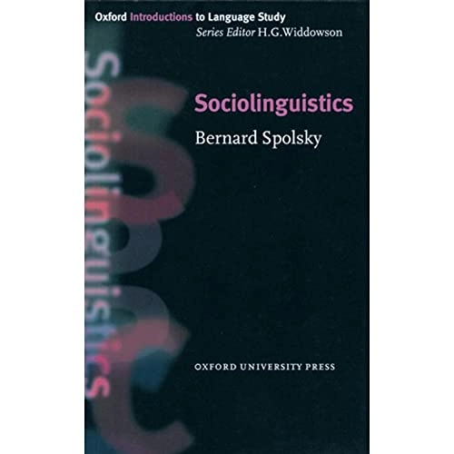 Sociolinguistics; Bernard Spolsky; 1998