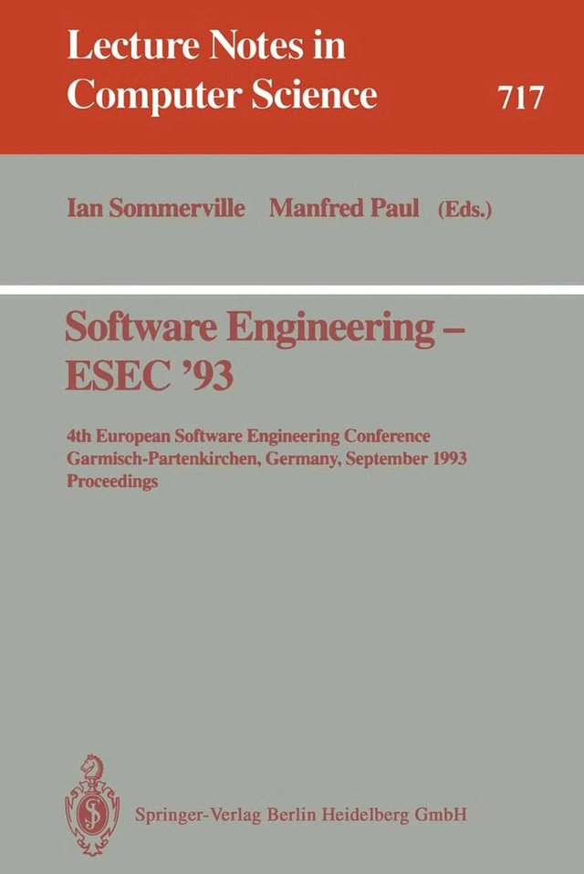 Software Engineering — ESEC '93; Ian Sommerville, Manfred Paul; 2013