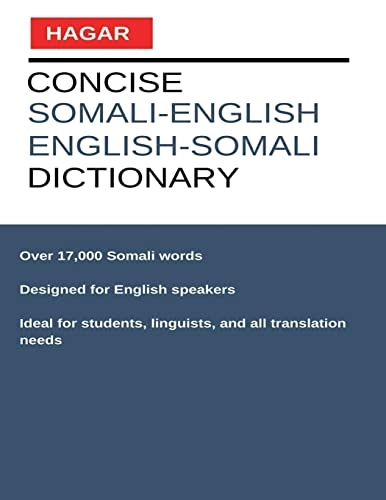 Somali-English/English-Somali dictionary; Hagar Dictionaries; 2017