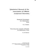 Statistical manual of the Association of official analytical chemists; Association of official analytical chemists; 1975