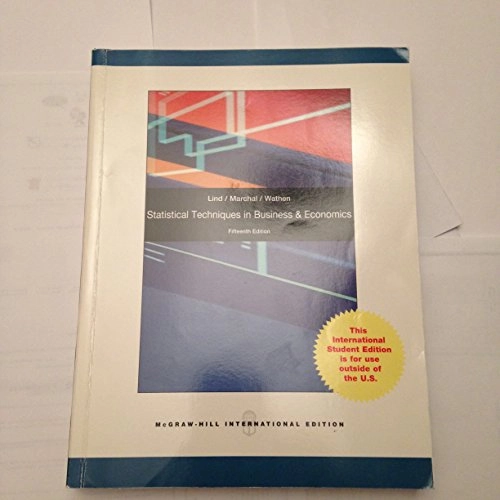 Statistical techniques in business & economics; Douglas A. Lind; 2012