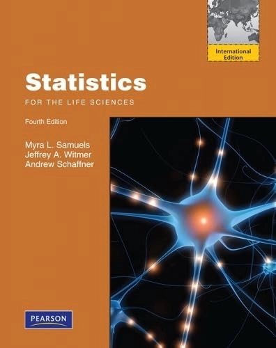 Statistics for the life sciences; Myra L. Samuels; 2012