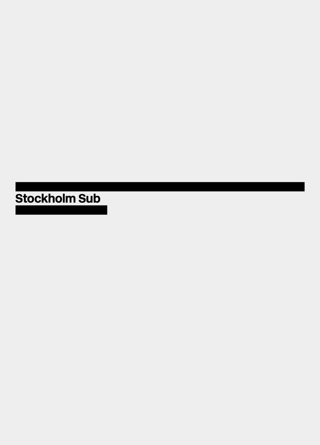 Stockholm Sub; Mark Isitt; 2018