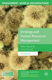 Strategy and human resource management; Peter F Boxall; 2011