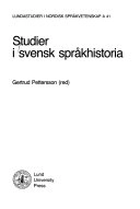 Studier i svensk språkhistoria : [Studies in the history of Swedish]; 1988