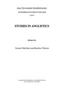 Studies in anglistics; Gunnel Melchers, Beatrice Warren; 1995
