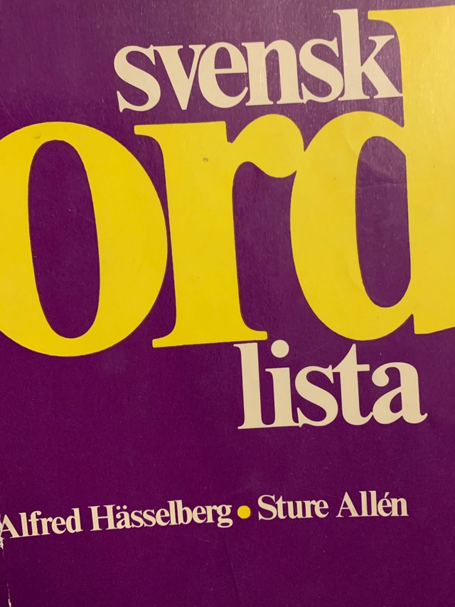 Svensk ordlista; Alfred Hässelberg; 1977