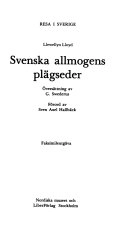 Svenska allmogens plägseder; Llewellyn Lloyd; 1979