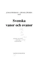 Svenska vanor och ovanor; Jonas Frykman, Orvar Löfgren; 1991