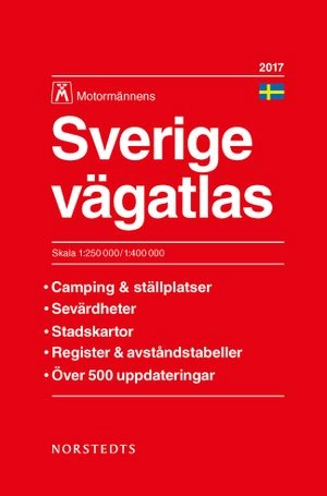 Sverige vägatlas 2017 Motormännens : 1:250 000-1:400 000; 2016