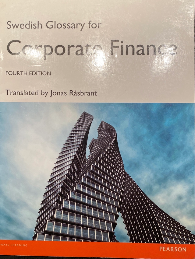 Swedish glossary for corporate finance; Jonas Råsbrant; 2017