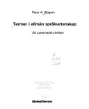 Termer i allmän språkvetenskap : ett systematiskt lexikon; Peter A. Sjögren; 1979