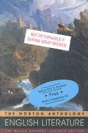 The Norton Anthology of English Literature; Meyer Howard Abrams; 2001