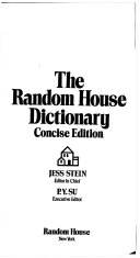 The Random House Dictionary; Jess Stein; 1980