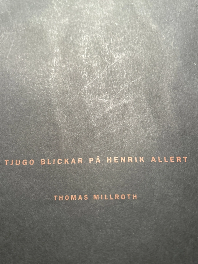 Tjugo blickar på Henrik Allert; Thomas Millroth; 1993