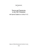 Towns And Toponyms; Jan Svensson; 1994