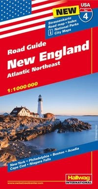 USA New England karta nr 4 Hallwag : 1:1milj; 2014