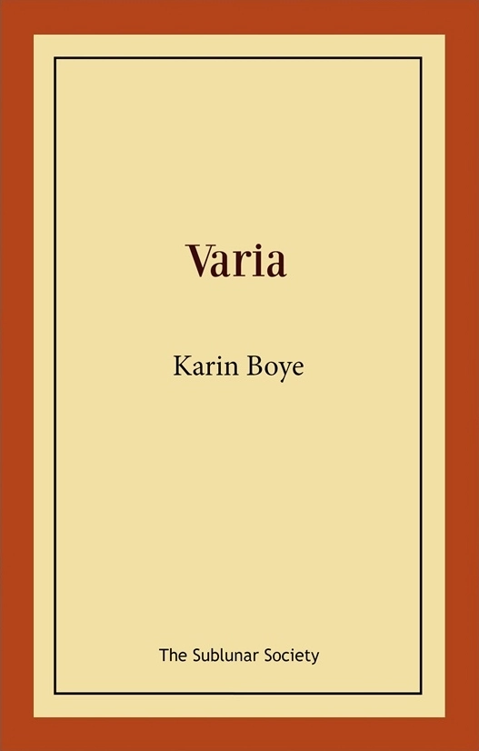 Varia; Karin Boye; 2018