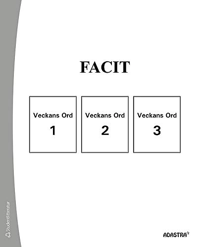 Veckans ord Facit till bok 1-3; Marianne Billström, Ulla Karlsson; 2012