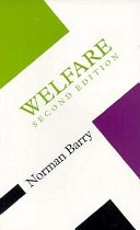 Welfare; Norman P. Barry; 1999