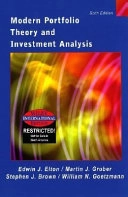 WIE Modern Portfolio Theory and Investment Analysis; Edwin J. Elton, Martin J. Gruber, Stephen J. Brown; 2003